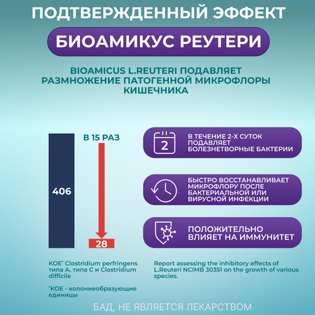 Лактобактерии Реутери с Д3 BioAmicus в каплях с рождения 10 мл