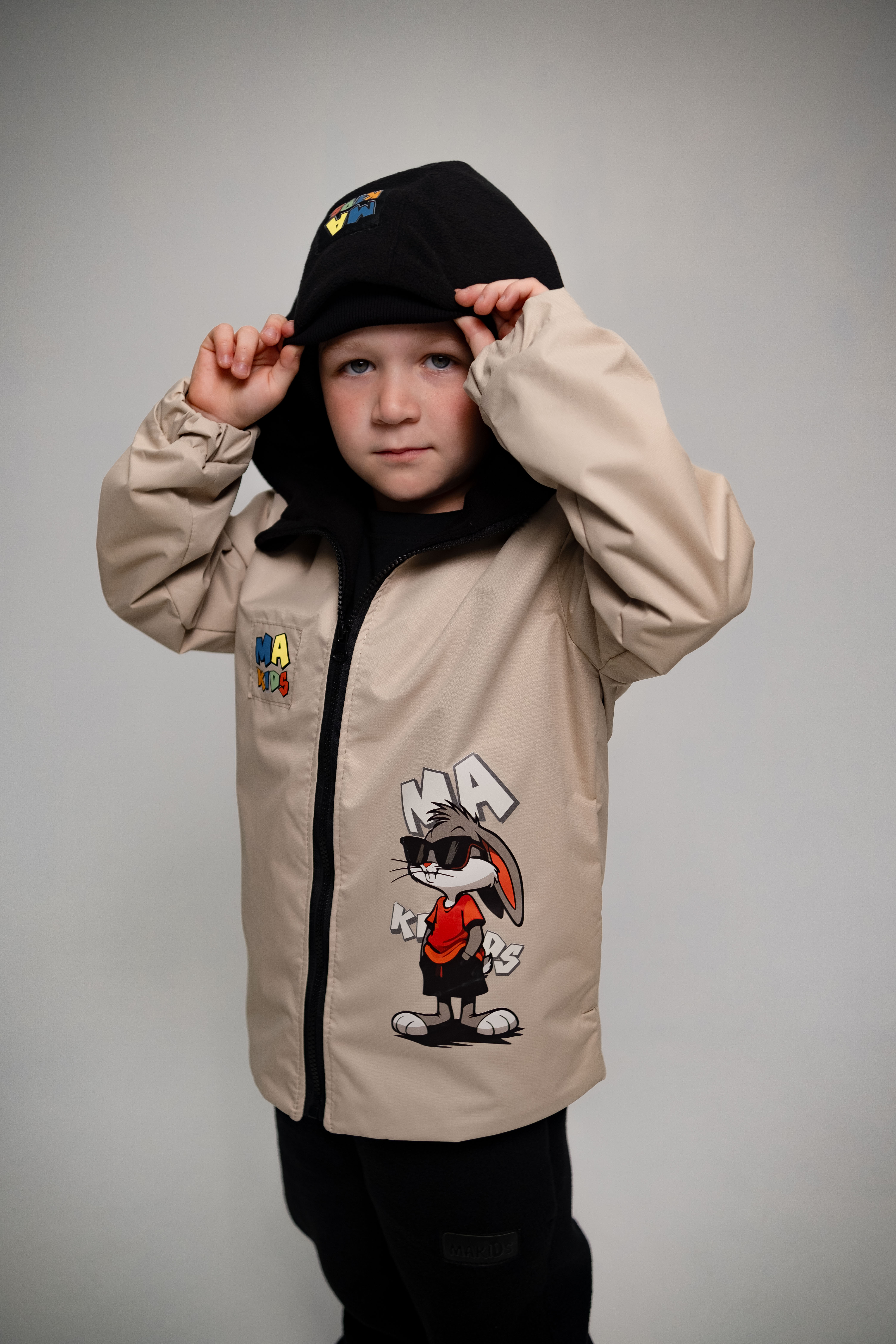 Ветровка MAKIDS Ветровка_Л_зайка_капучино_МБ - фото 1
