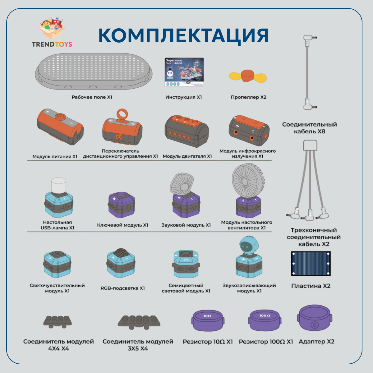 Конструктор TrendToys электронный 201 дет. - фото 4