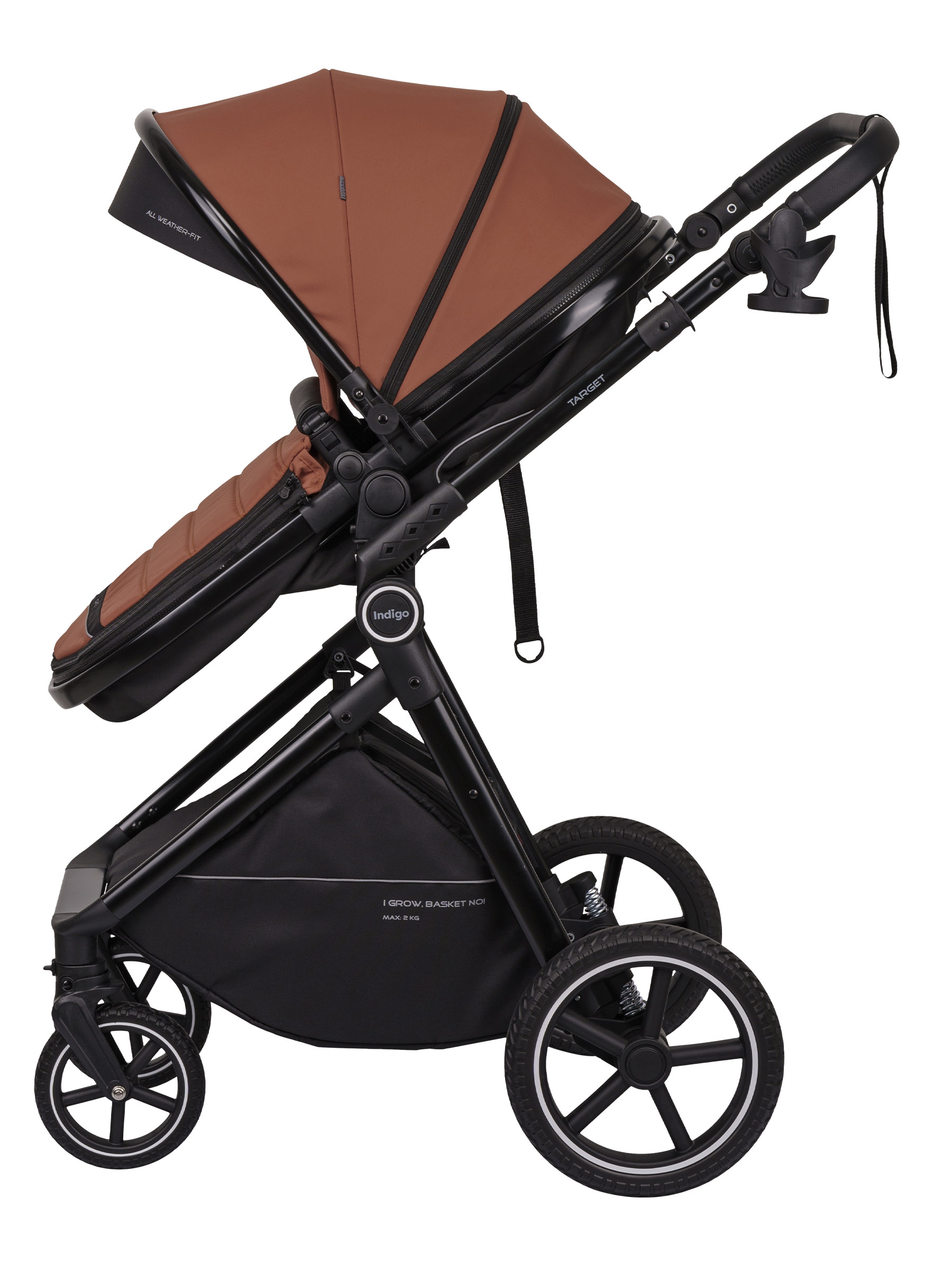 Коляска трансформер Indigo TARGET 3в1 оранжевый - фото 26