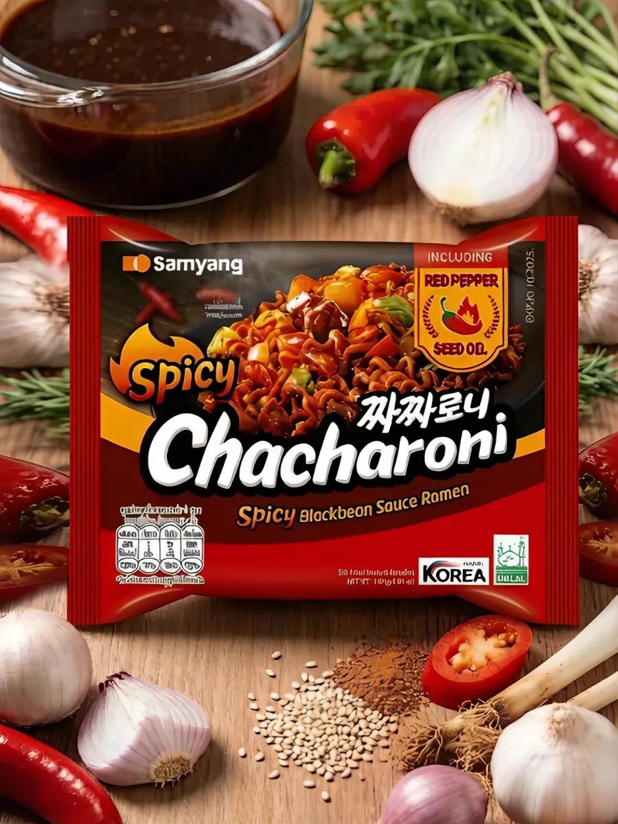 Лапша быстрого приготовления Samyang с соусом из черных бобов - фото 1