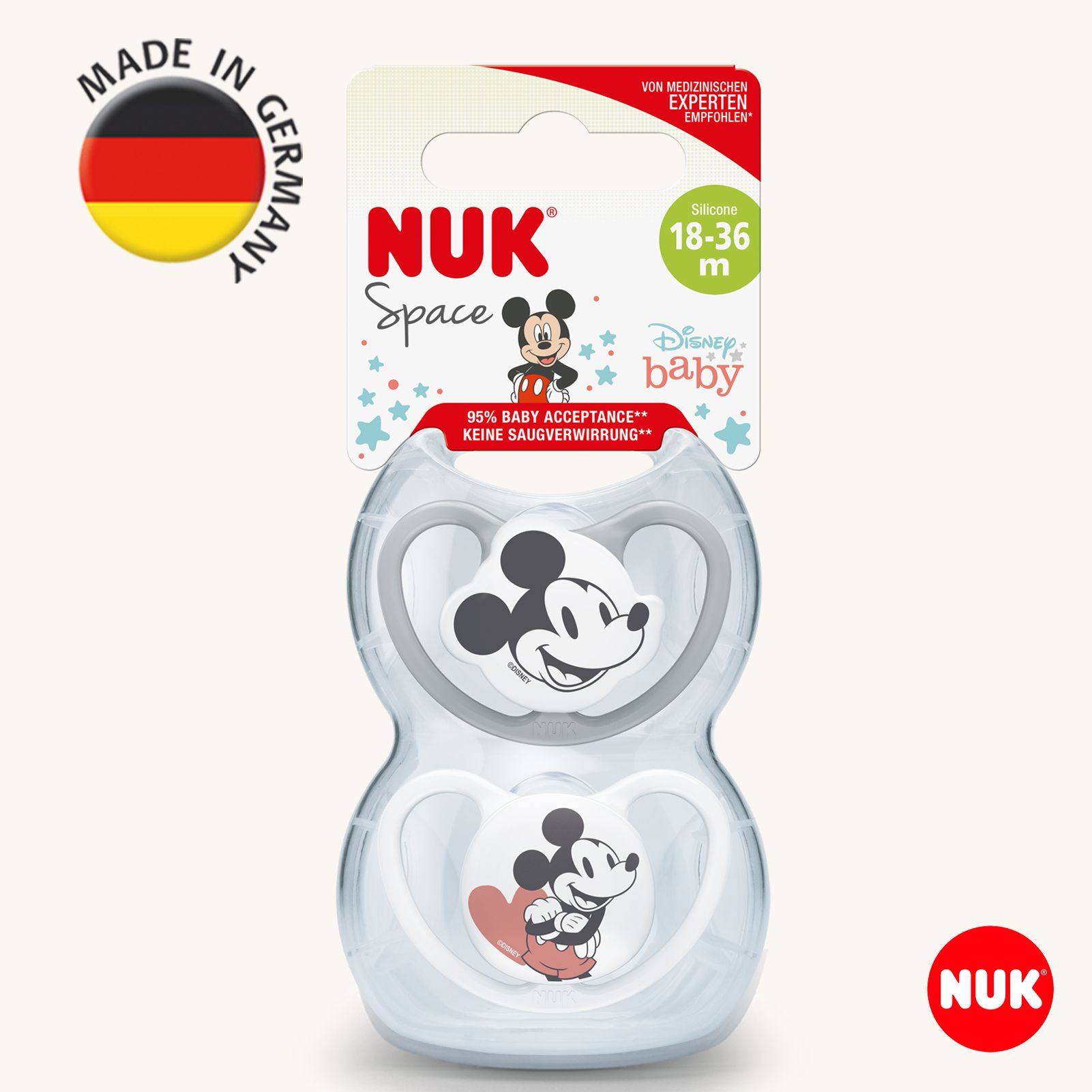Пустышка Nuk силикон ортодонтическая от 18 мес. 2 шт. - фото 1