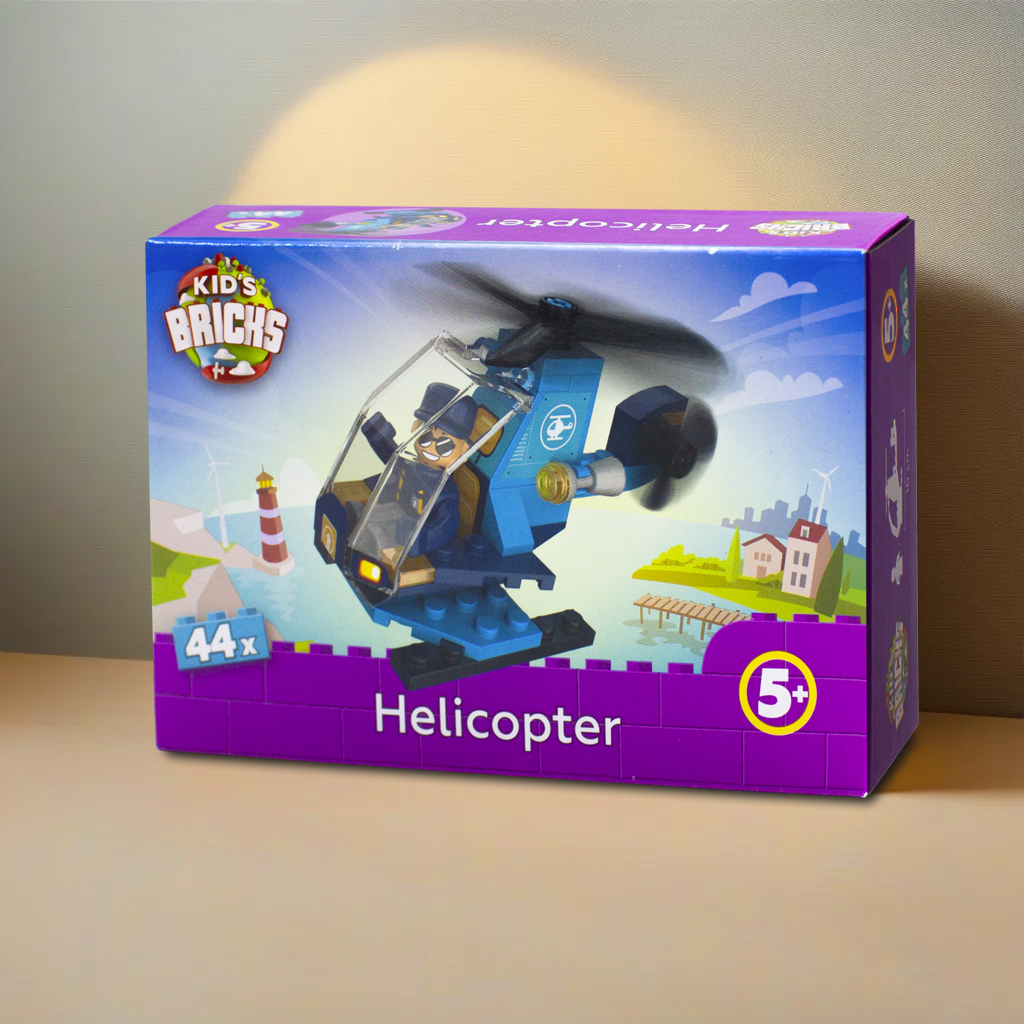 Конструктор kids bricks Вертолет 44 дет. - фото 6