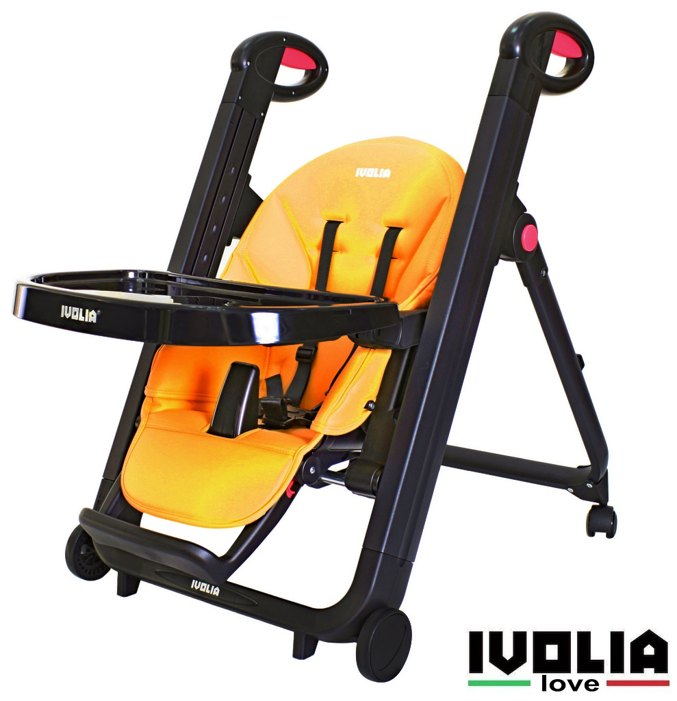 Стульчик для кормления Ivolia LOVE 02 4 колеса orange трансформер - фото 5