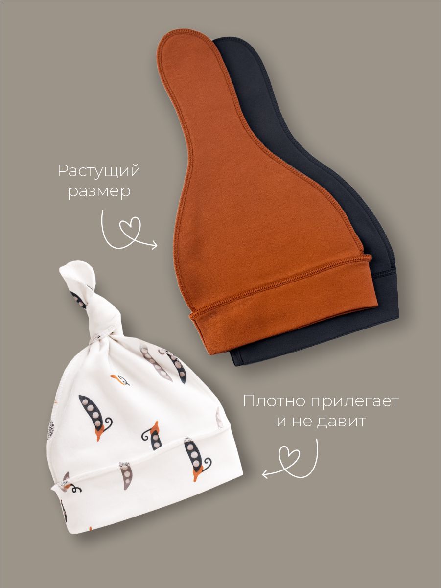 Шапочка 3 шт ШВЕЙНЫЕ ИСТОРИИ узелокгорох - фото 5