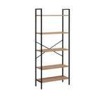 Стеллаж Leset Стилвуд 25 широкий 5 полок Черный/Дуб крафт золотой
