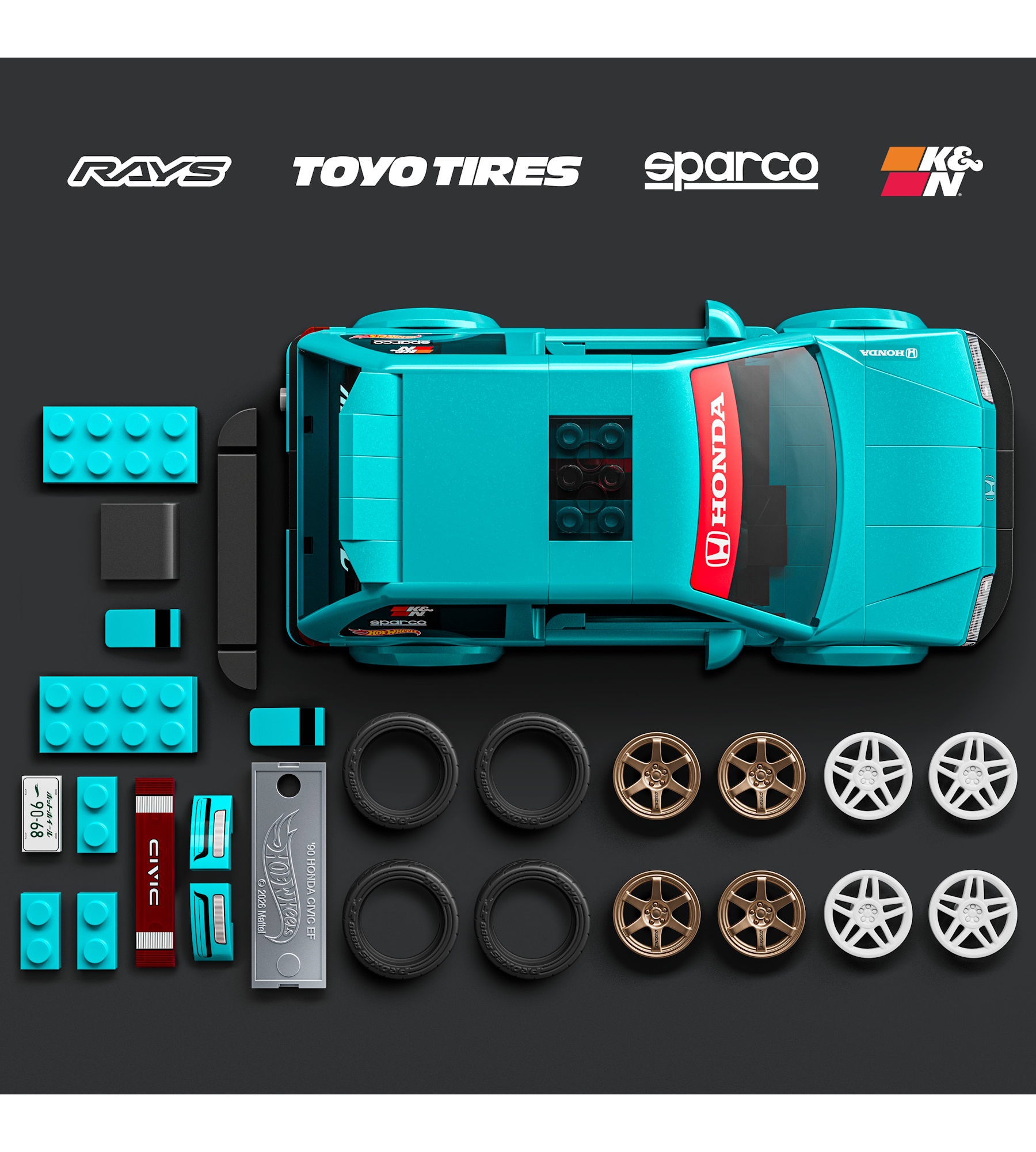 Конструктор Brick Shop Honda Civic EF Custom 90 248 дет. - фото 3