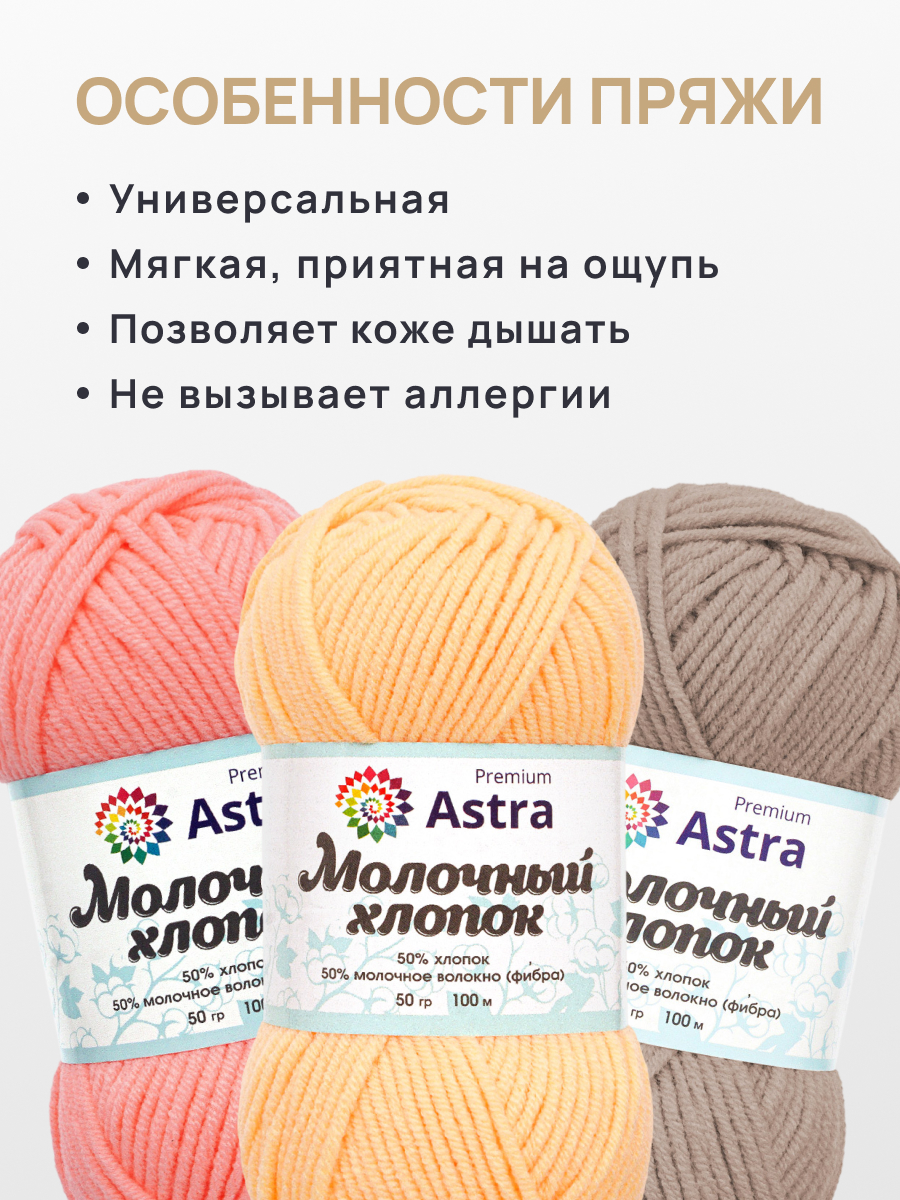 Пряжа для вязания Astra Premium 50г 100м 10шт - фото 4