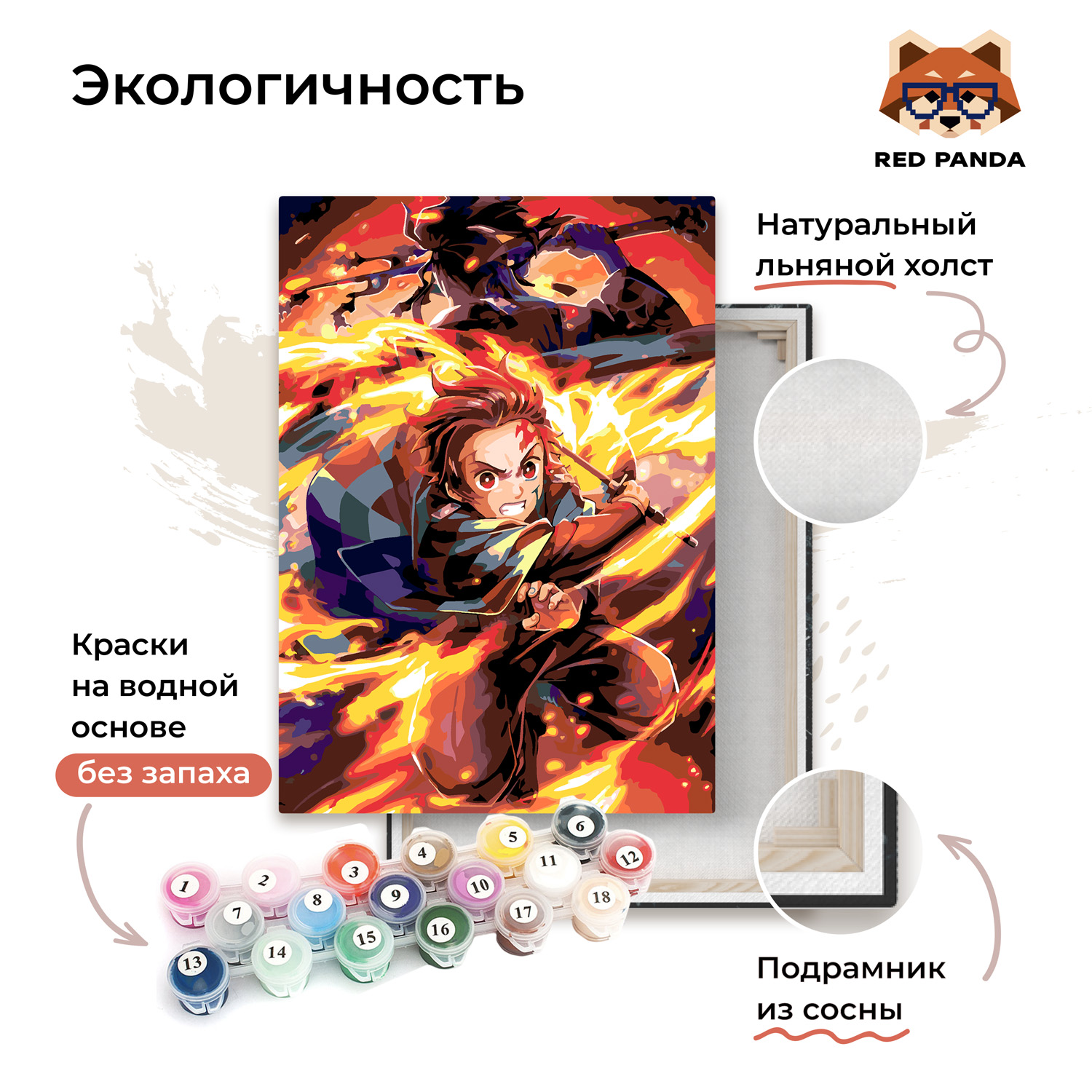 Картина по номерам Red Panda - фото 3