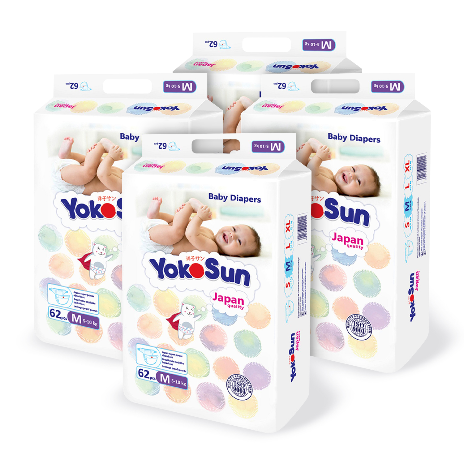 Подгузники YokoSun M (5-10 кг) 248 шт. - фото 2