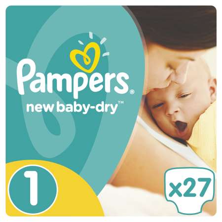 Подгузники Pampers New Baby-Dry для новорожденных NB (2-5 кг) 27 шт.