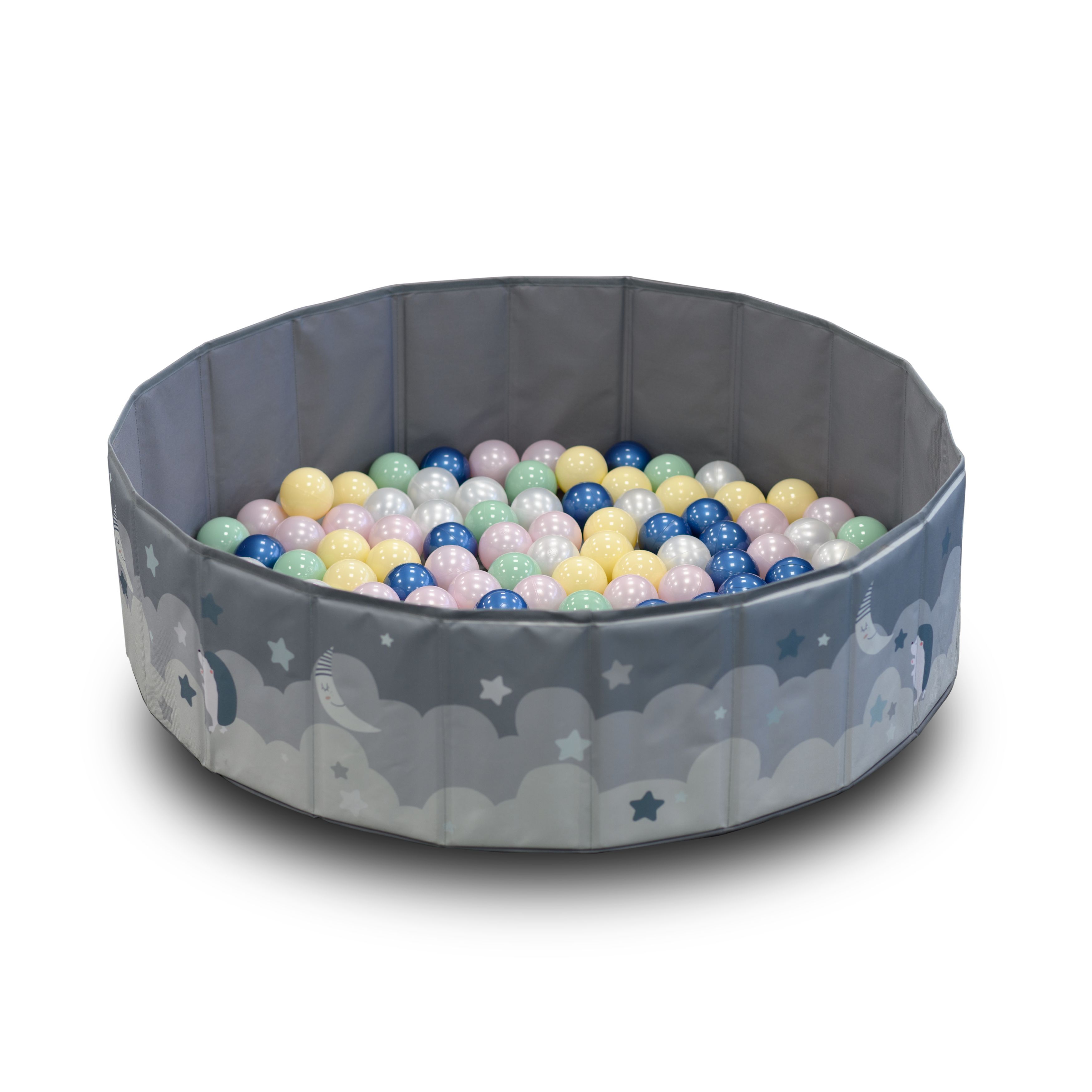 Сухой бассейн для шариков UNIX Kids Moon 100 grey без шариков - фото 7