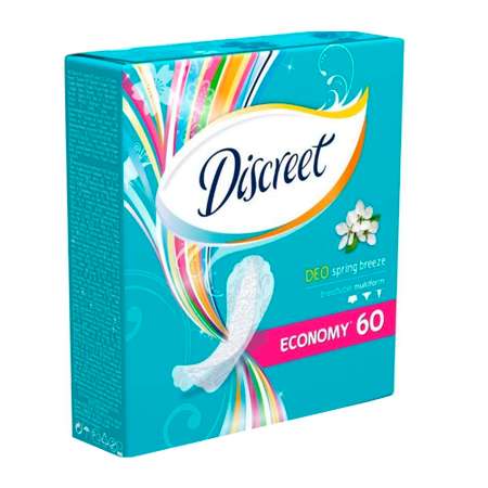 Ежедневные прокладки Discreet Deo Spring Breeze Trio голубые 60шт