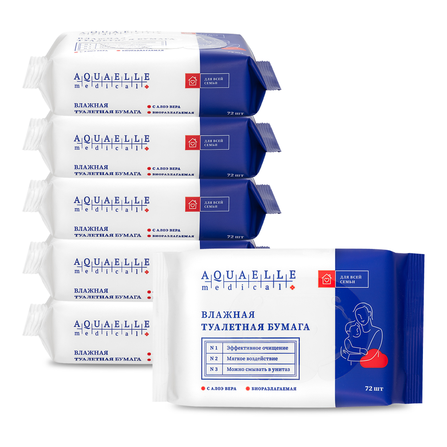 Влажная туалетная бумага Aquael medical 72 шт. - фото 3