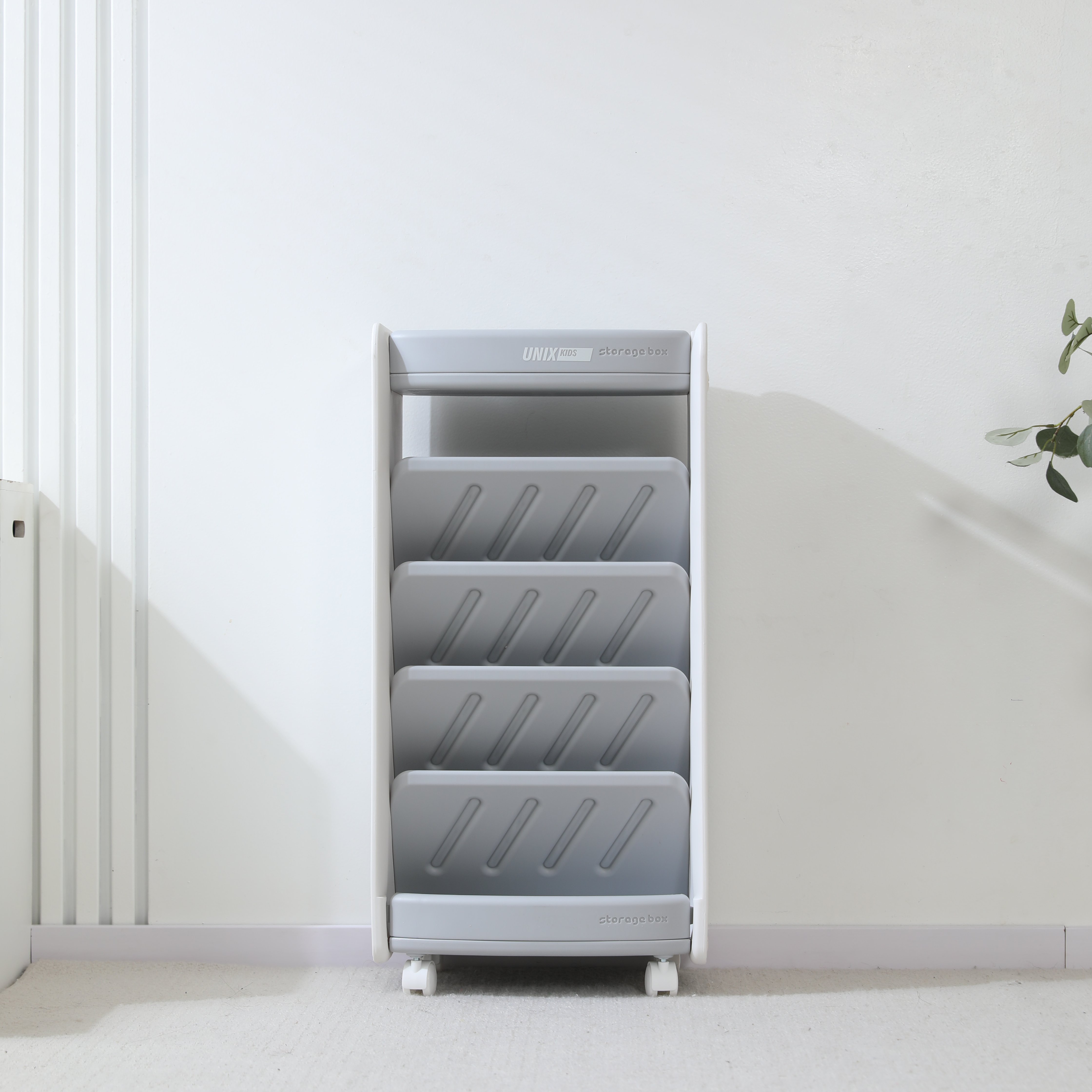 Стеллаж для книг UNIX Kids Storagebox 5 levels Grey - фото 18