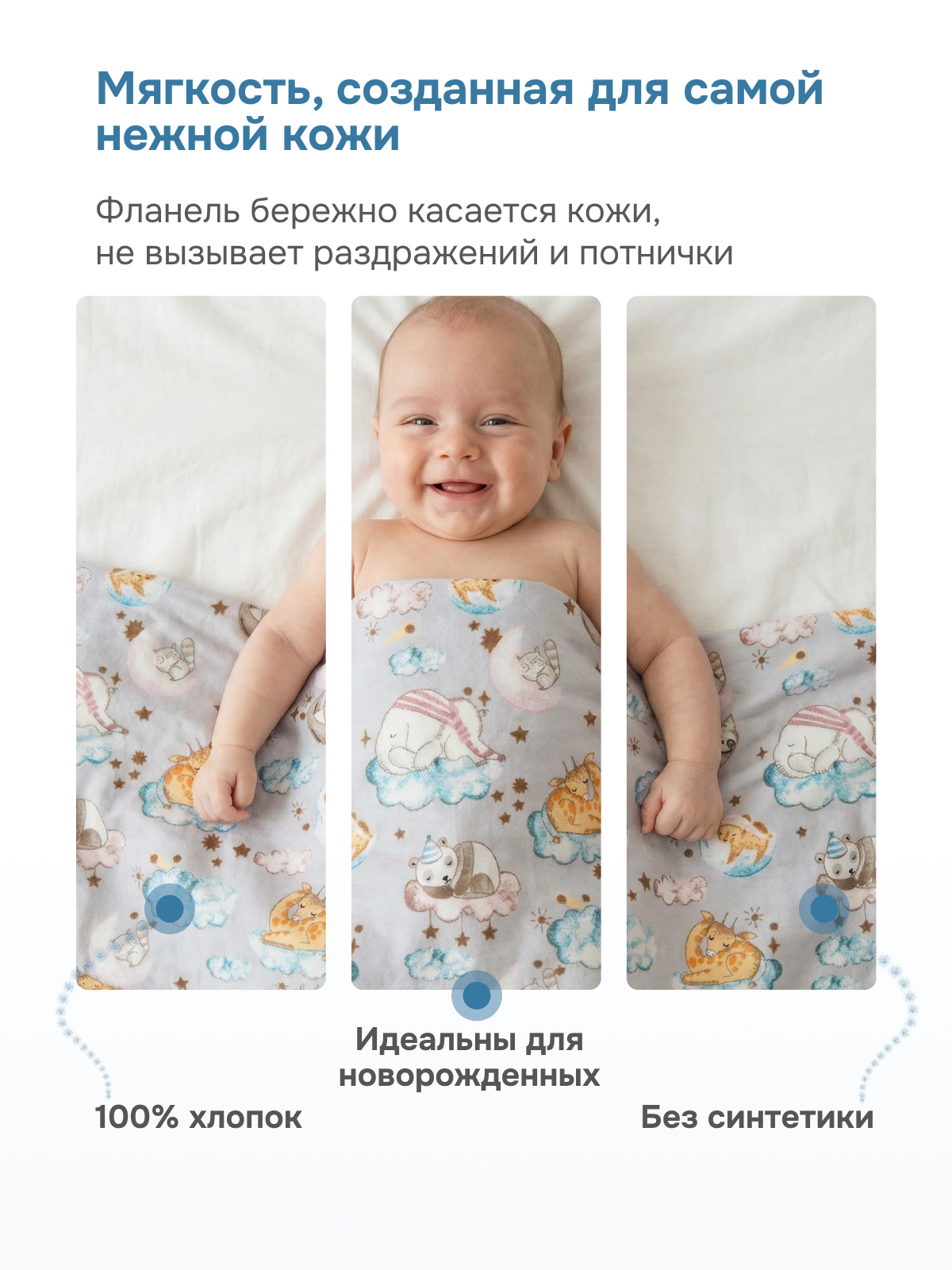 Пелёнка Чудо-Чадо Тренды фланель 90х120 см 2 шт. - фото 4