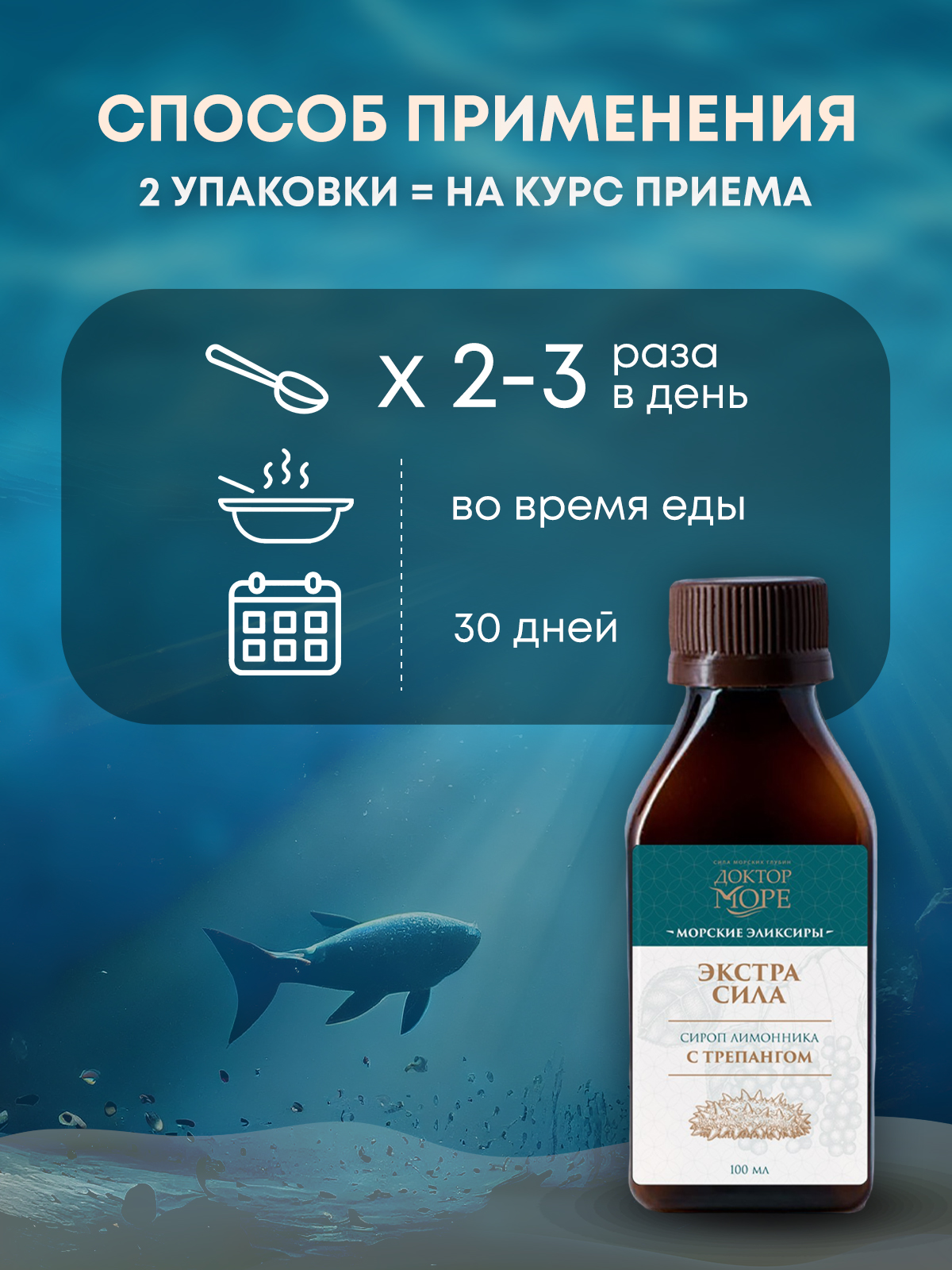 Сироп Экстра сила Доктор Море из лимонника с трепангом 100 мл - фото 5