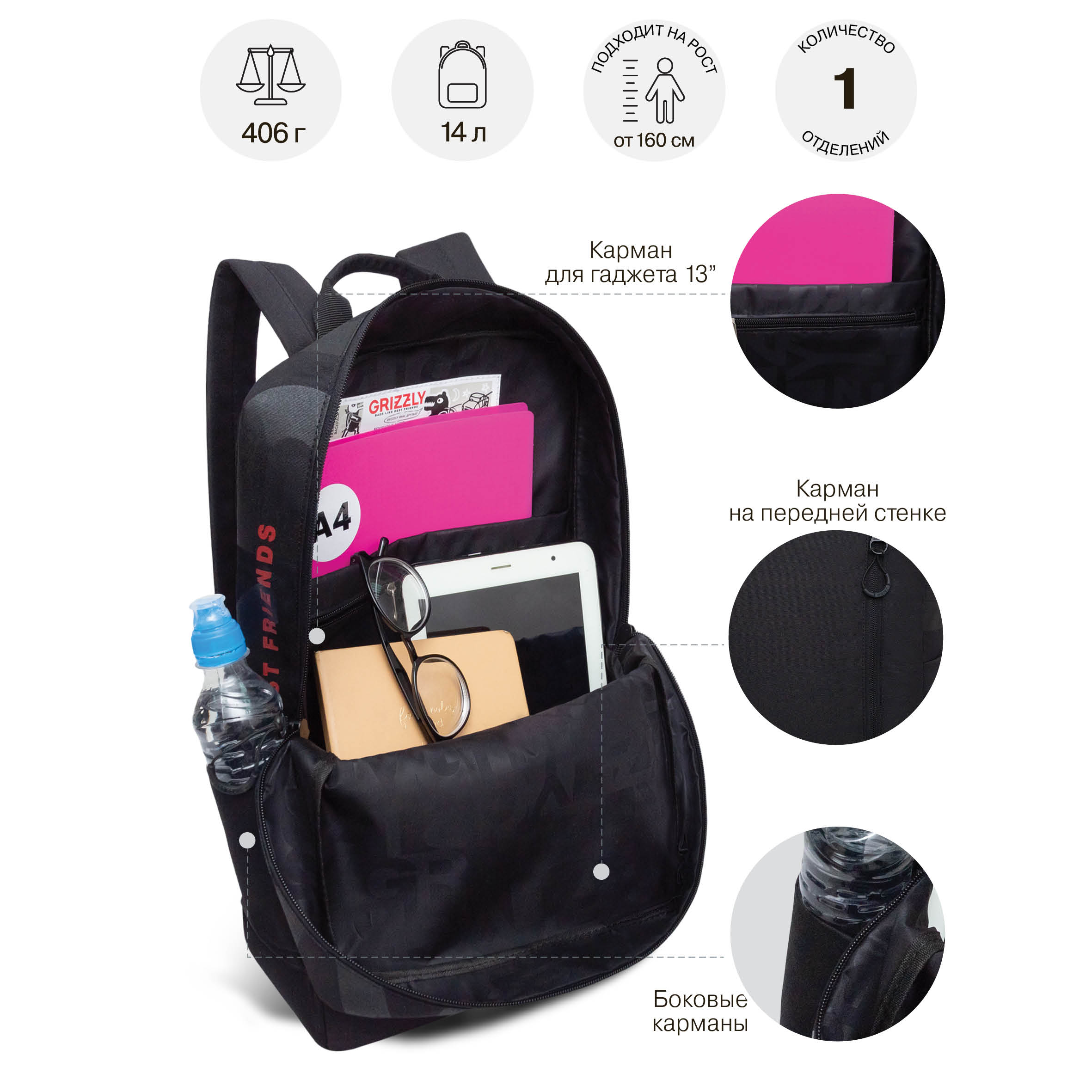 Рюкзак Grizzly для мальчика - фото 7