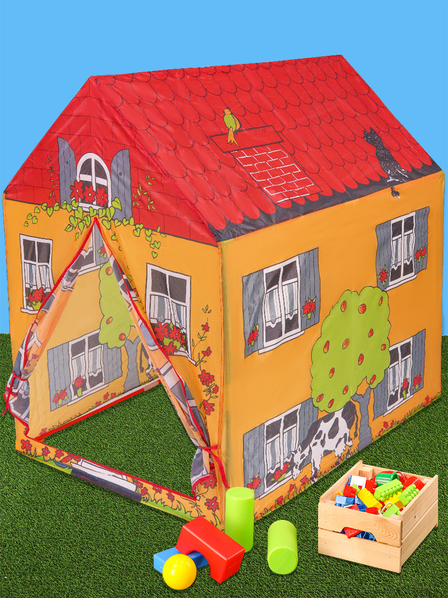 Палатка игровая Рыжий кот Домик в деревне / 95x75x102 см - фото 2