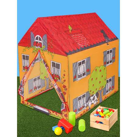 Палатка игровая Рыжий кот Домик в деревне / 95x75x102 см