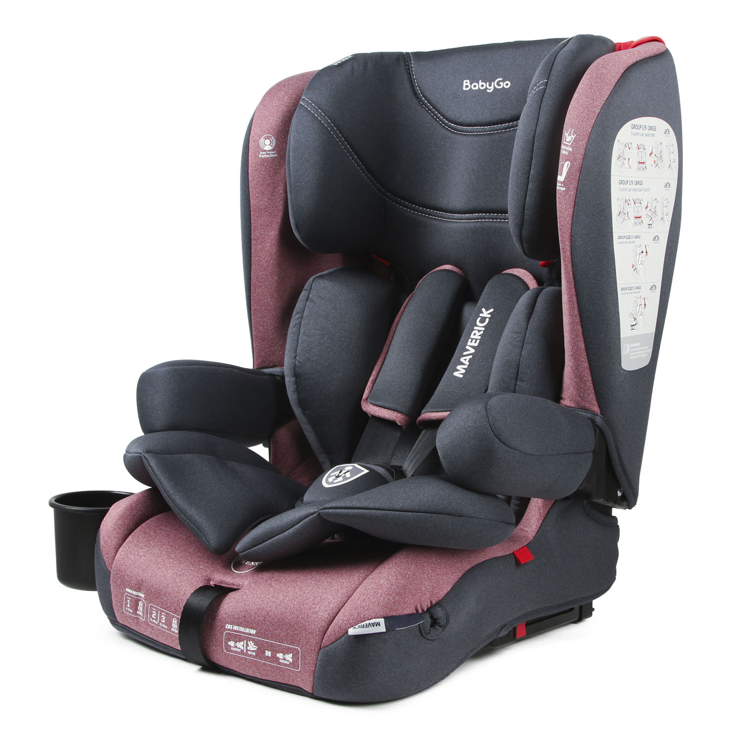 Автокресло BabyGo Maverick New Isofix 0+/1/2/3 (0-36 кг) красный - фото 1