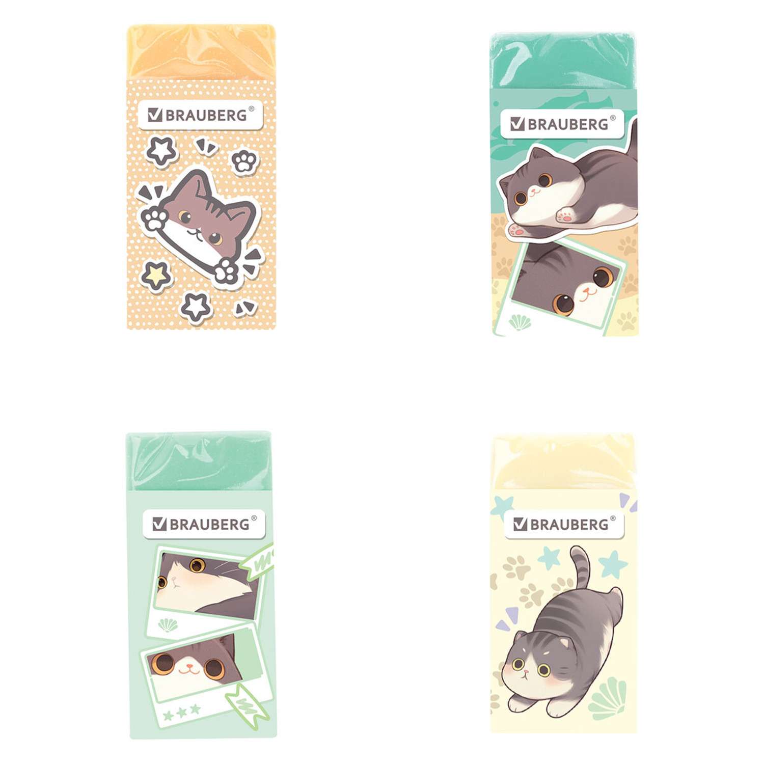 Ластик Brauberg Cute cats в ассортименте - фото 1