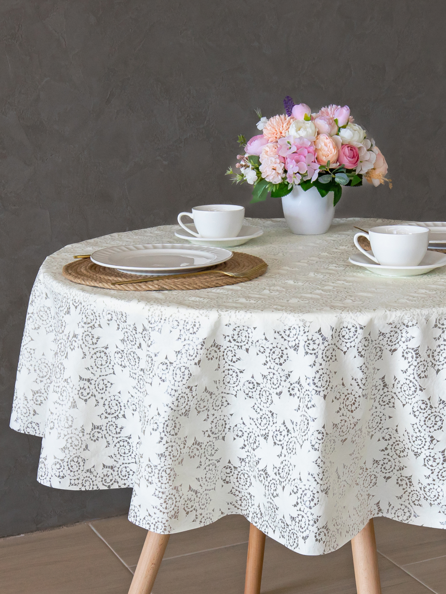 Скатерть круглая на стол VILINA Элегия d-128 см - фото 6