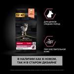Корм для щенков PRO PLAN средних пород с чувствительной кожей с комплексом Optiderma лосось с рисом 12кг