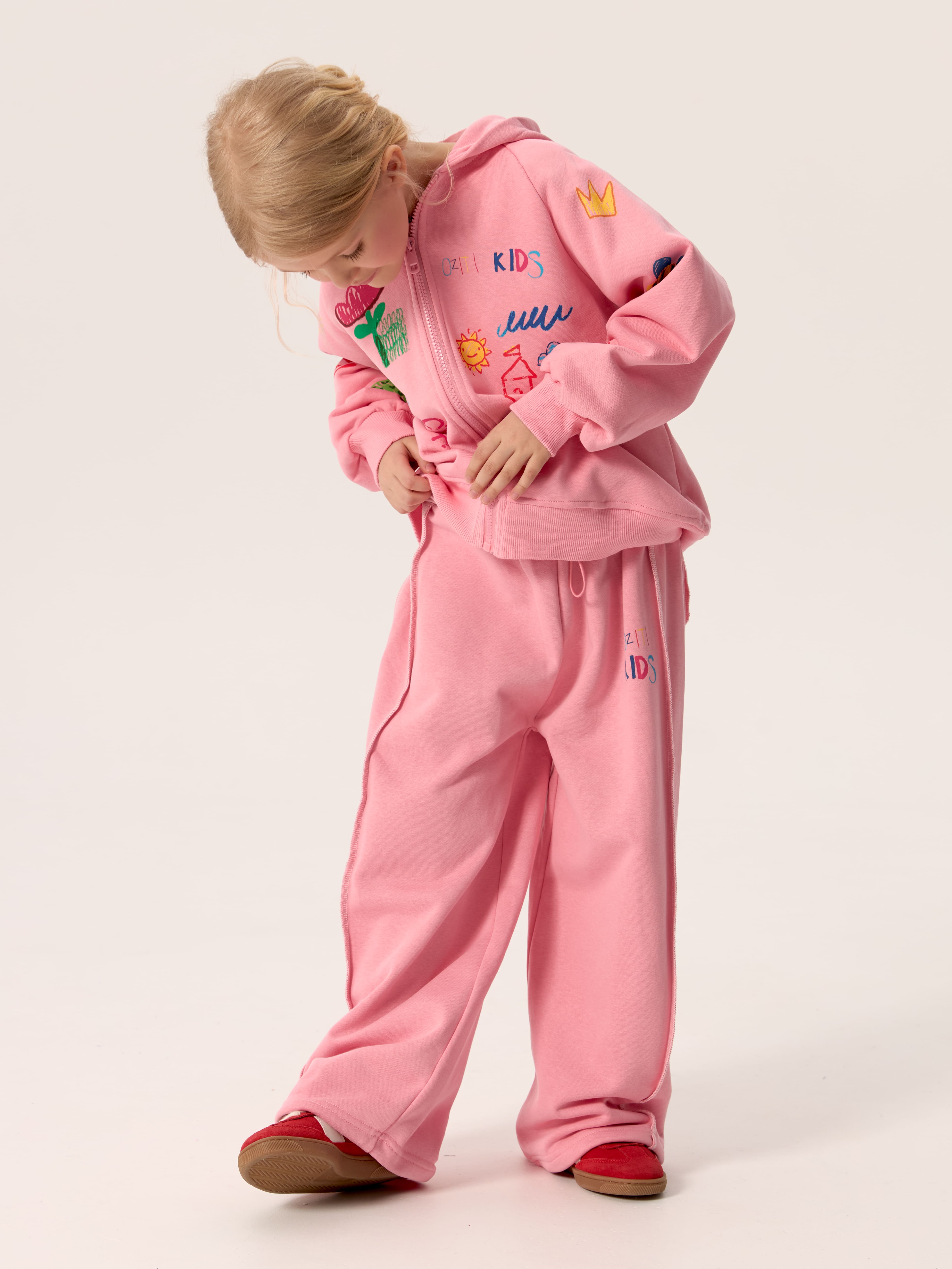 Брюки OZITI KIDS ok010267/розовый - фото 1