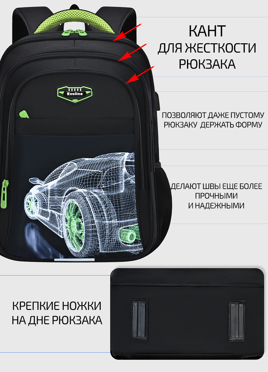 Рюкзак Evoline Гоночная машина - фото 6