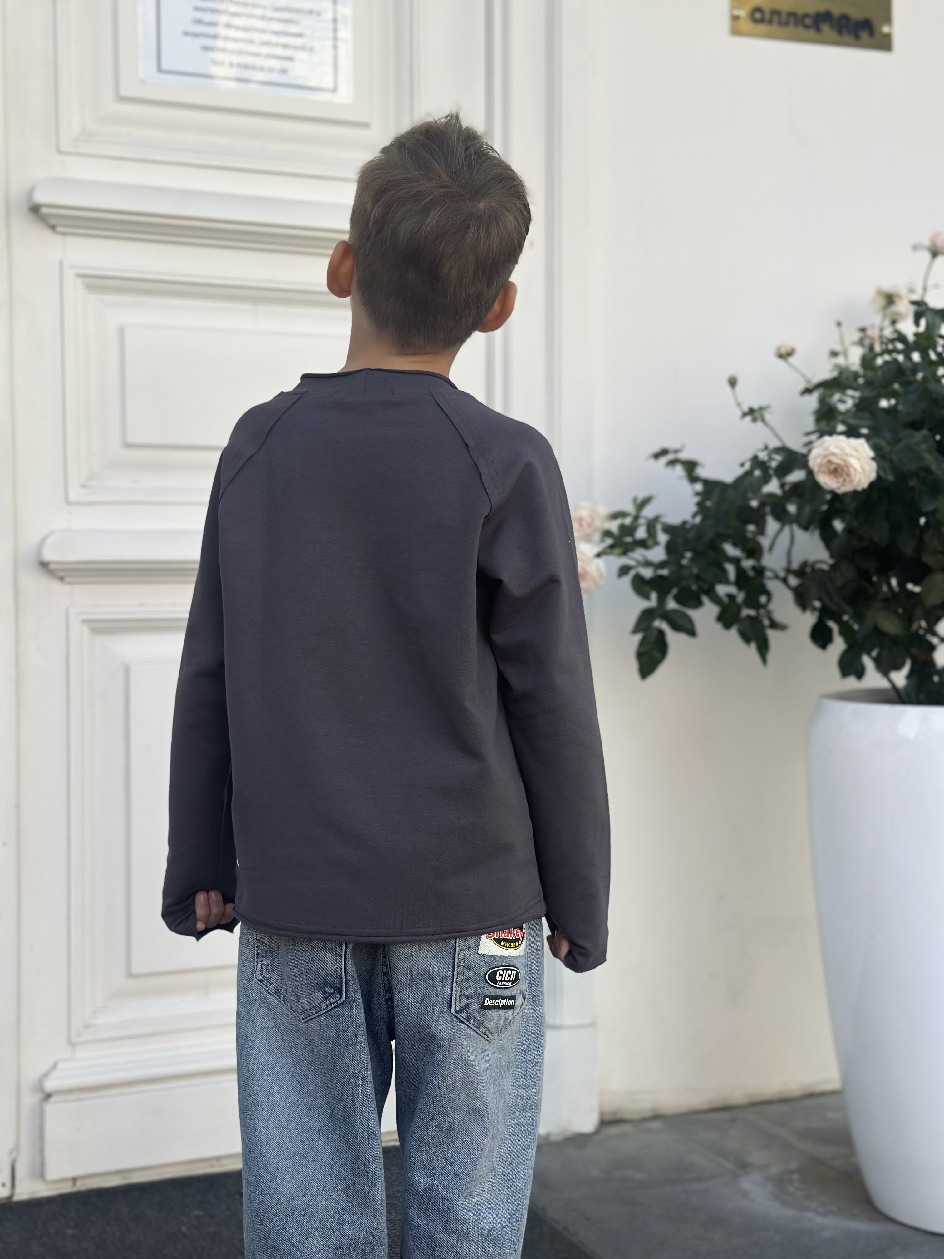 Лонгслив МОЛОДОСТЬ ГОВОРИТ графитлонг - фото 4