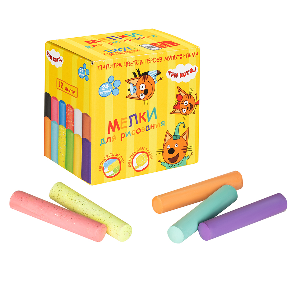 Мел сухой Три кота 24 шт. - фото 1