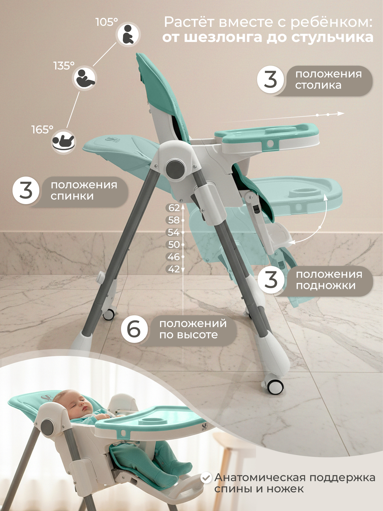 Стульчик для кормления Sweet Baby Roma - фото 6