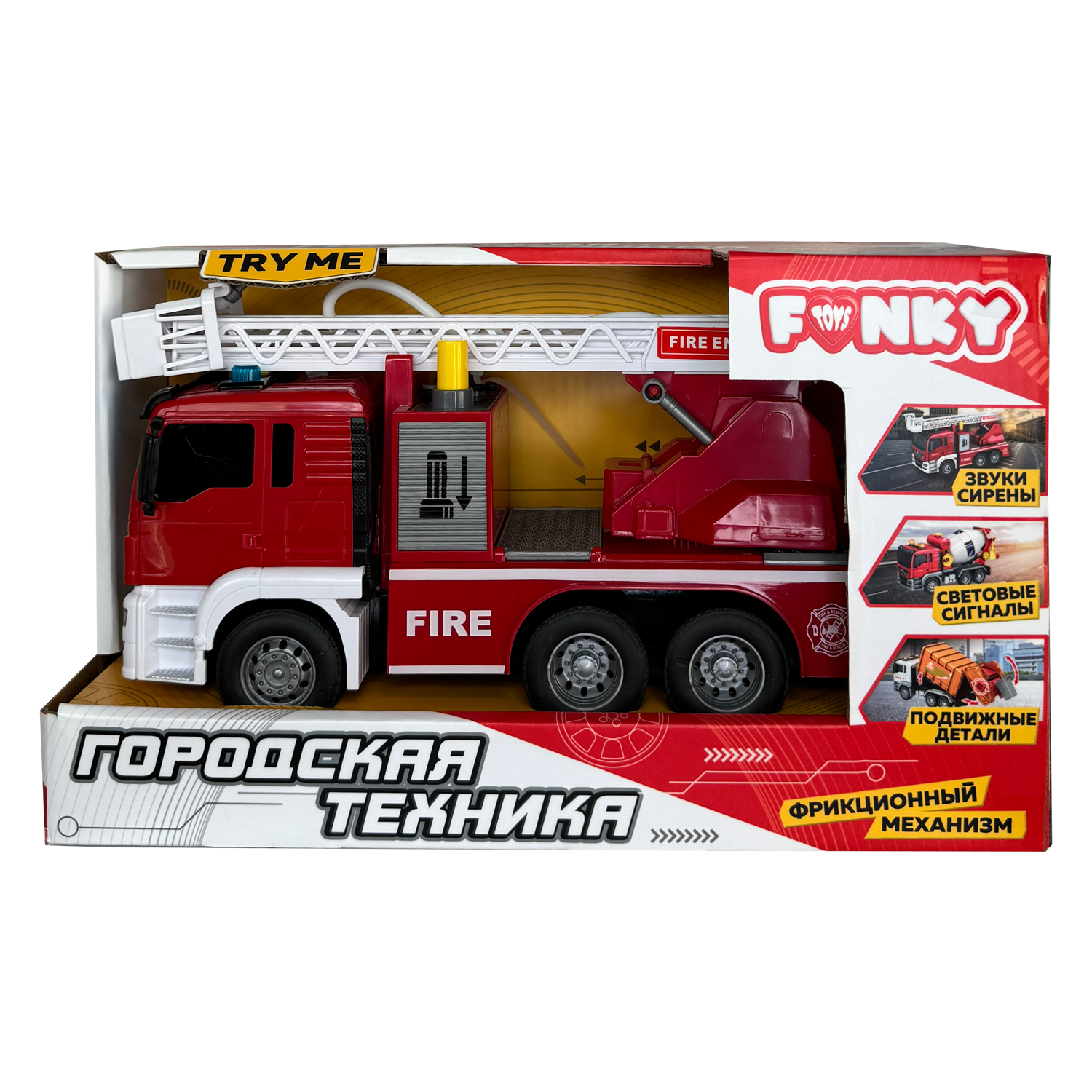 Пожарная машина Funky Toys FT1214924 - фото 3