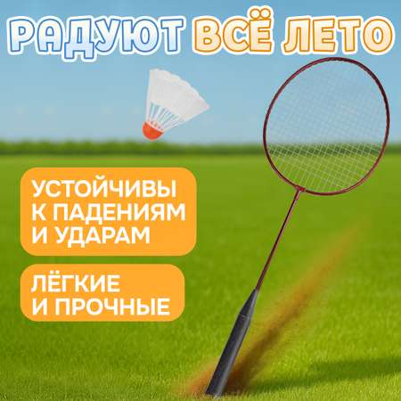 Бадминтон 1TOY ракетки для бадминтона с воланчиком в наборе взрослый детский