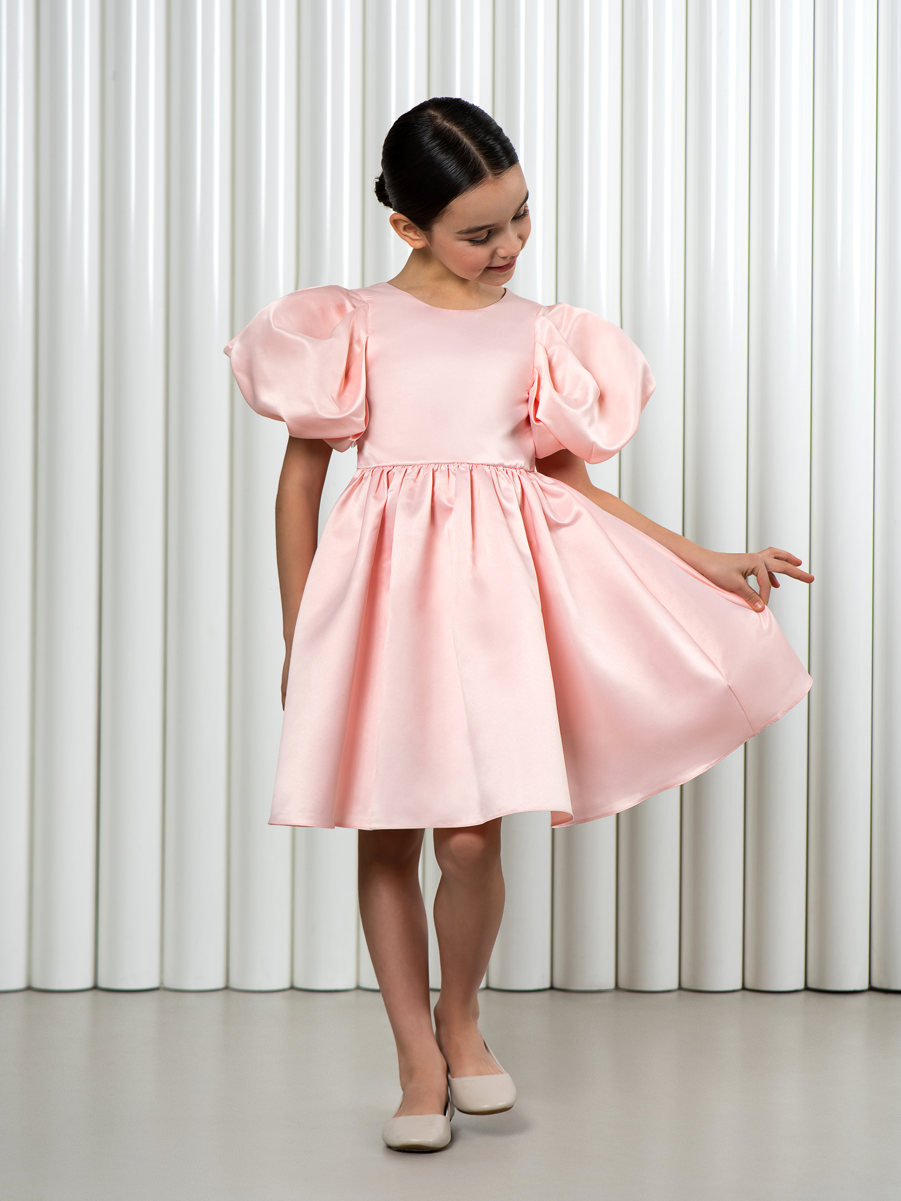 Платье LisaWeta D-143 розовый персик - фото 6