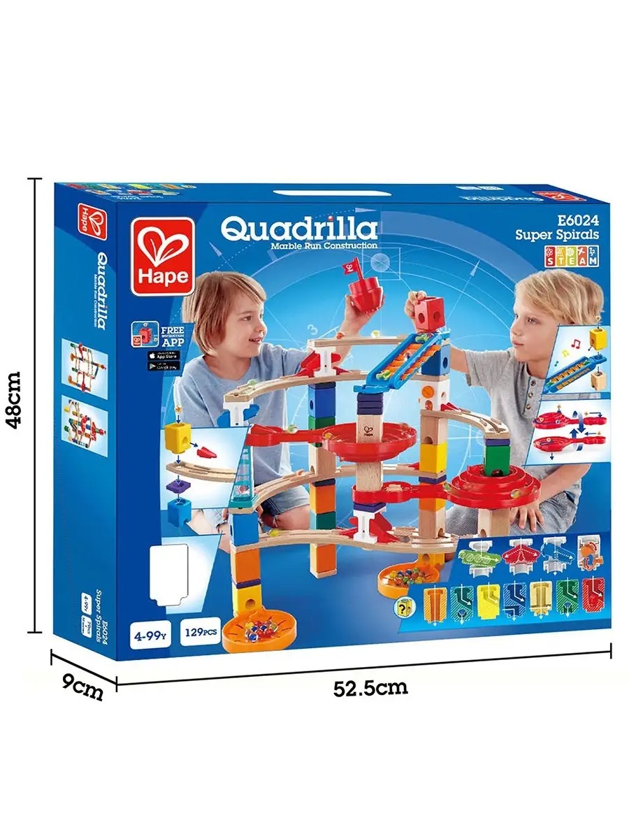 Конструктор Hape Супер спираль деревянный 129 дет. - фото 16