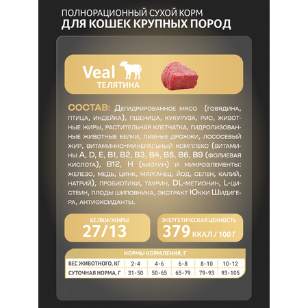 Корм сухой Зоогурман Maine Coon Телятина 1,5 кг