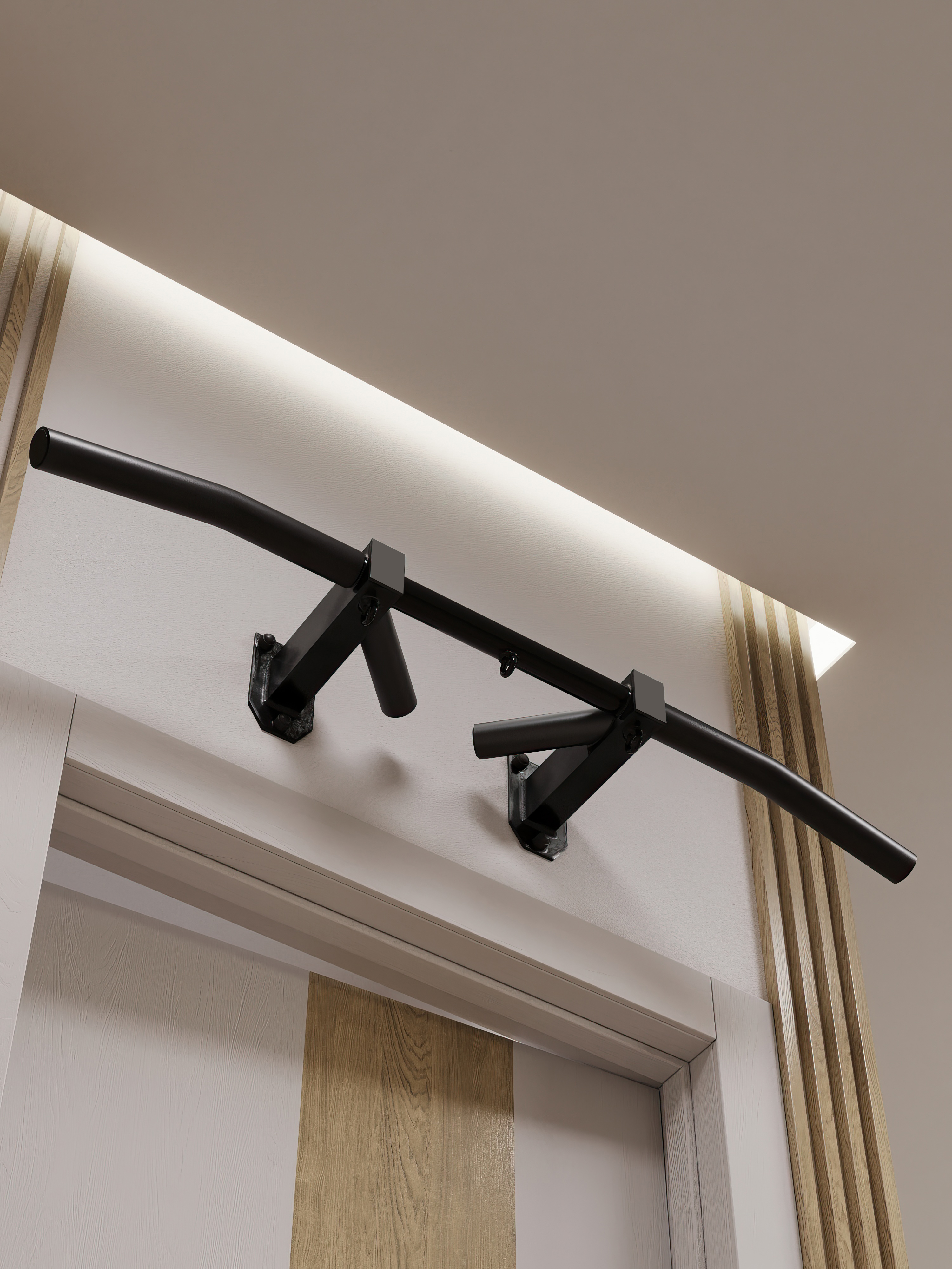 Турник наддверный "Буйвол" PRO - прорезиненное покрытие - фото 2