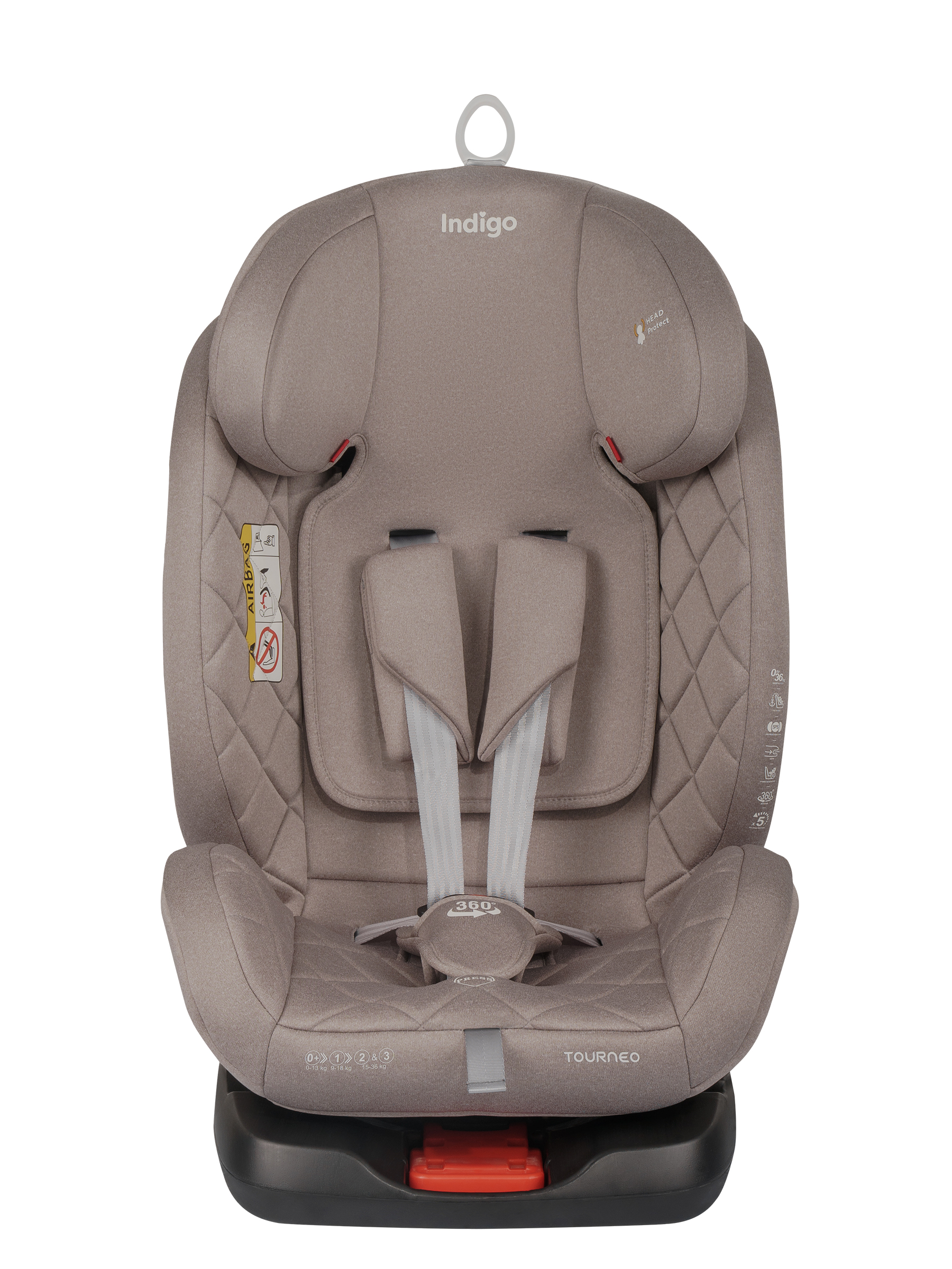 Автокресло Indigo Tourneo S Isofix 0+/1/2/3 (0-36 кг) бежевый - фото 31