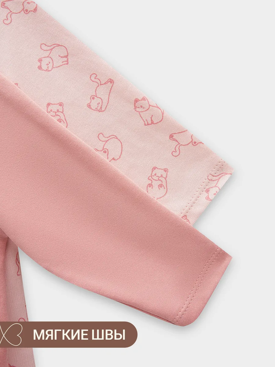 Комбинезон 2 шт Mark Formelle (Марк Формэль) 14005-2/котики на розовом +розово -коричневый - фото 5