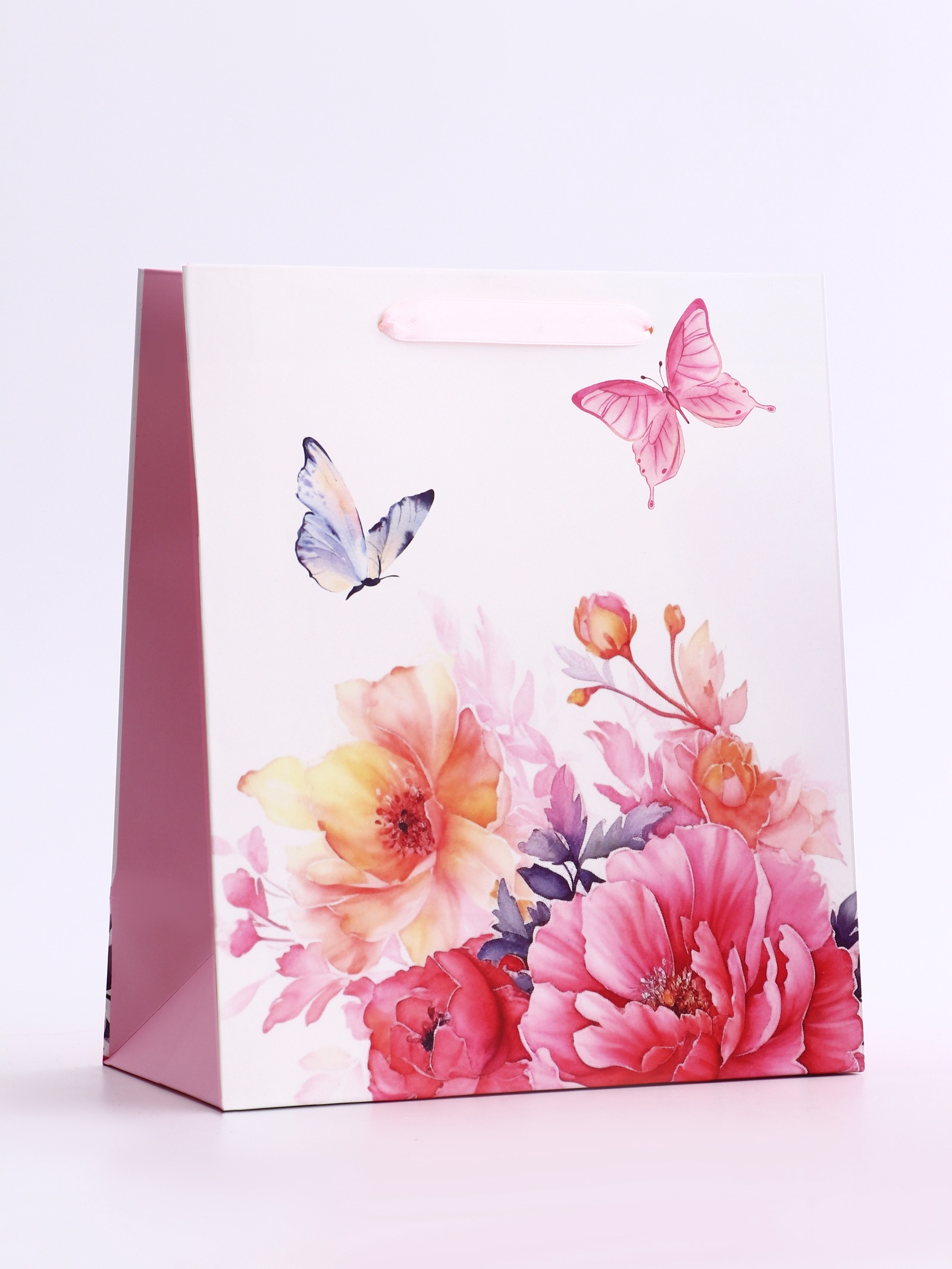 Пакет подарочный UPAK LAND Бабочки в цветах ML 23 × 27 × 11.5 см - фото 2