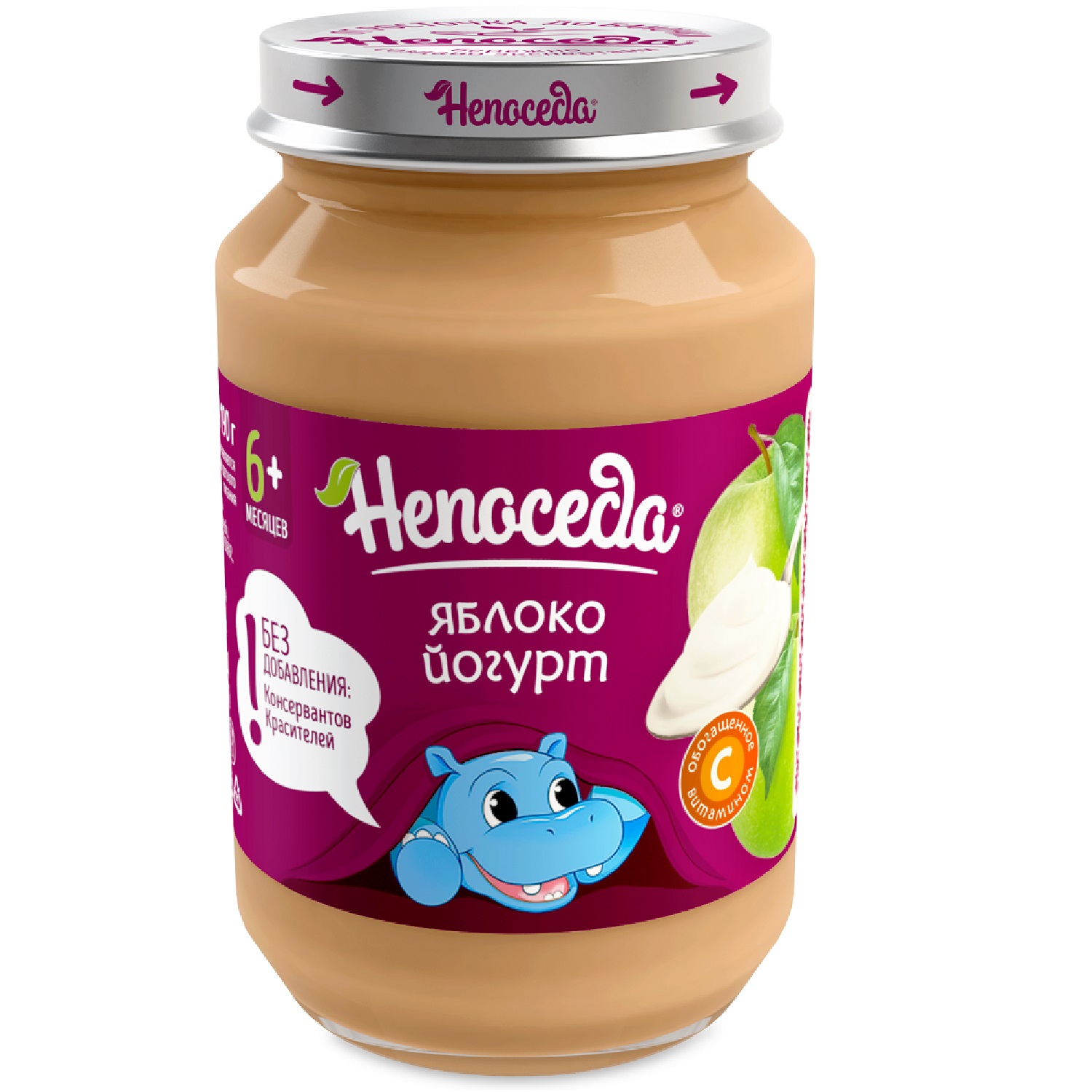 Пюре Непоседа Яблочное с йогуртом с 6 мес 185 г - фото 1