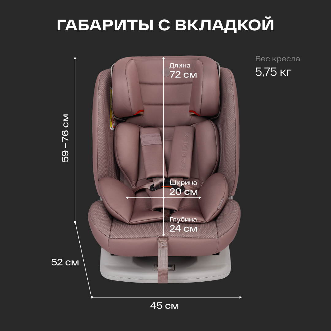Автокресло Happy Baby Sandex 0+/1/2/3 (0-36 кг) розовый - фото 9