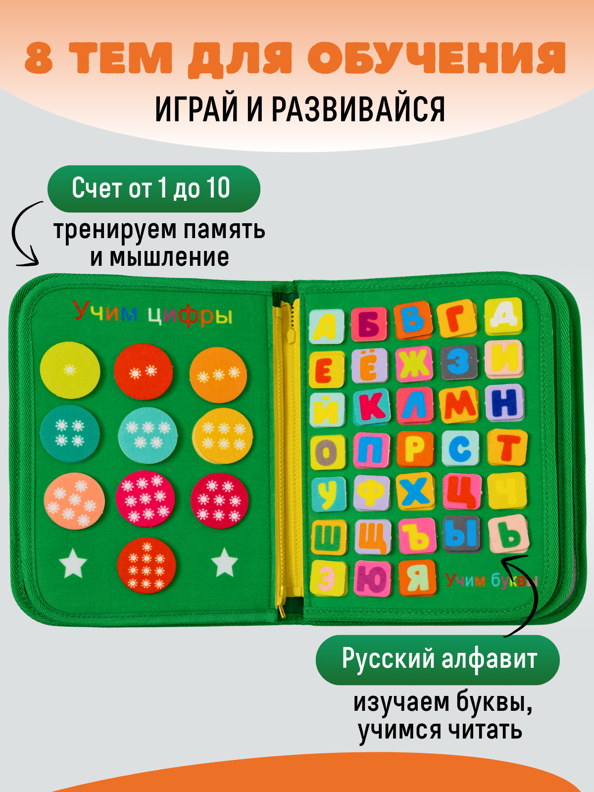 Игрушка DiaDan бизиборд Развивающая книжка бизиборд - фото 2
