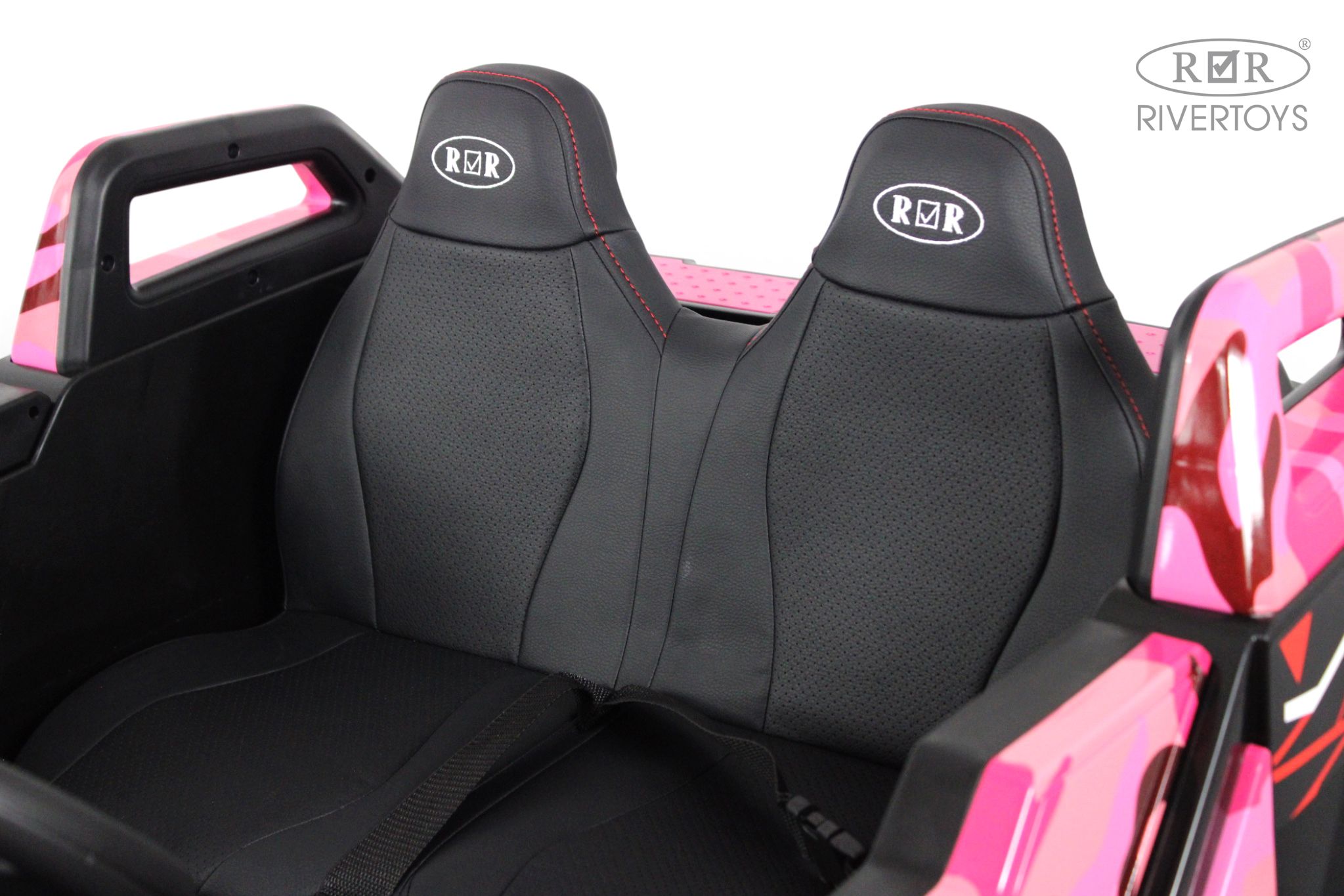 Электромобиль RIVERTOYS A707AA-LUX-NEW-PINK-CAMOUFLAGE С пультом ДУ - фото 9
