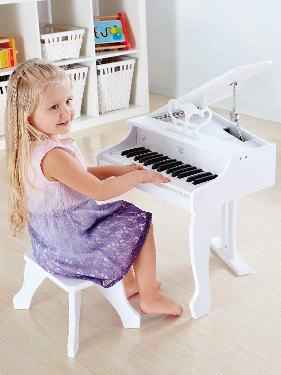 Игрушка музыкальная Hape Рояль пианино Делюкс белый пианино - фото 1