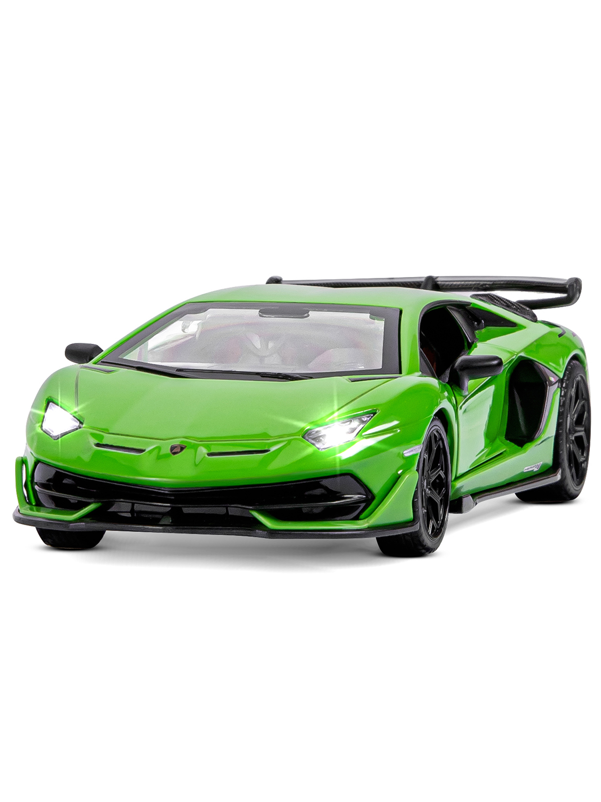 Автомобиль АВТОпанорама Lamborghini Aventador SVJ 1:32 зеленый JB1251408 - фото 12
