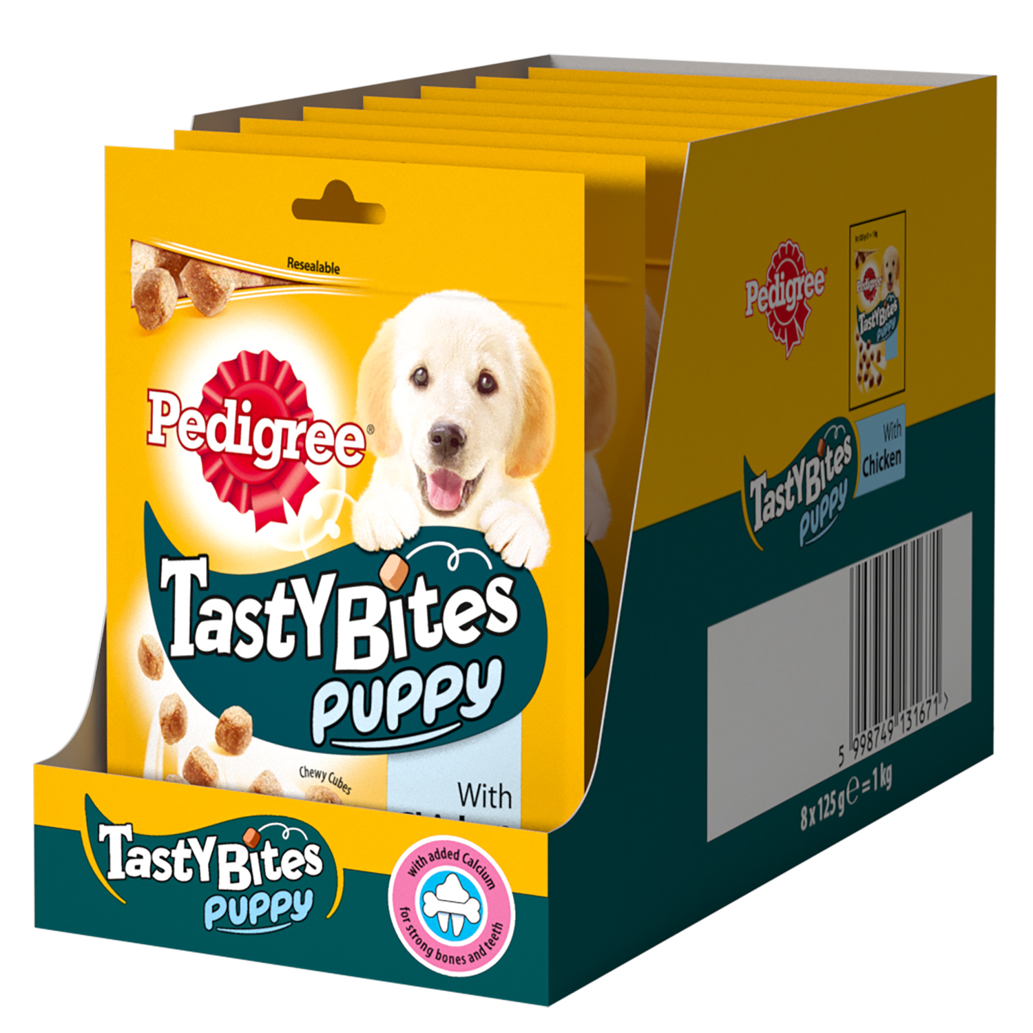 Лакомство для щенков Pedigree Tasty Bites ароматные кусочки с курицей 125г - фото 3
