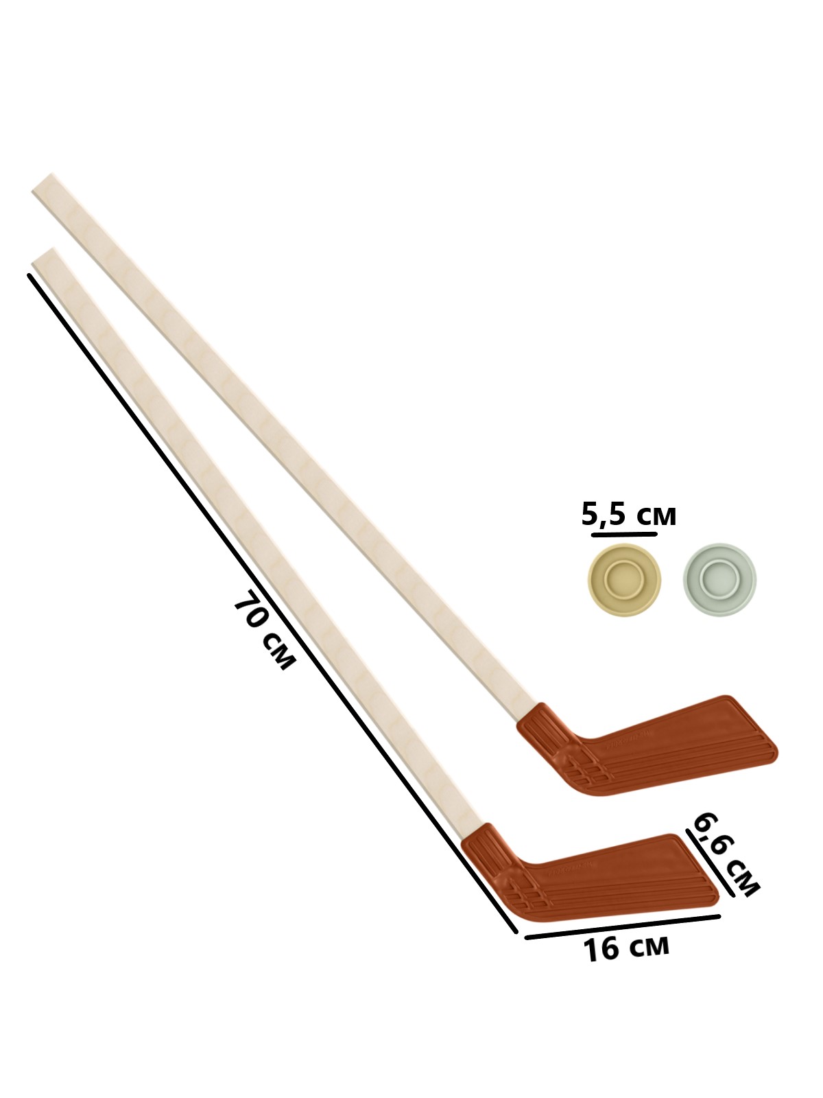 Набор для хоккея Задира клюшка детская 2 шт + шайба 2 шт - фото 1